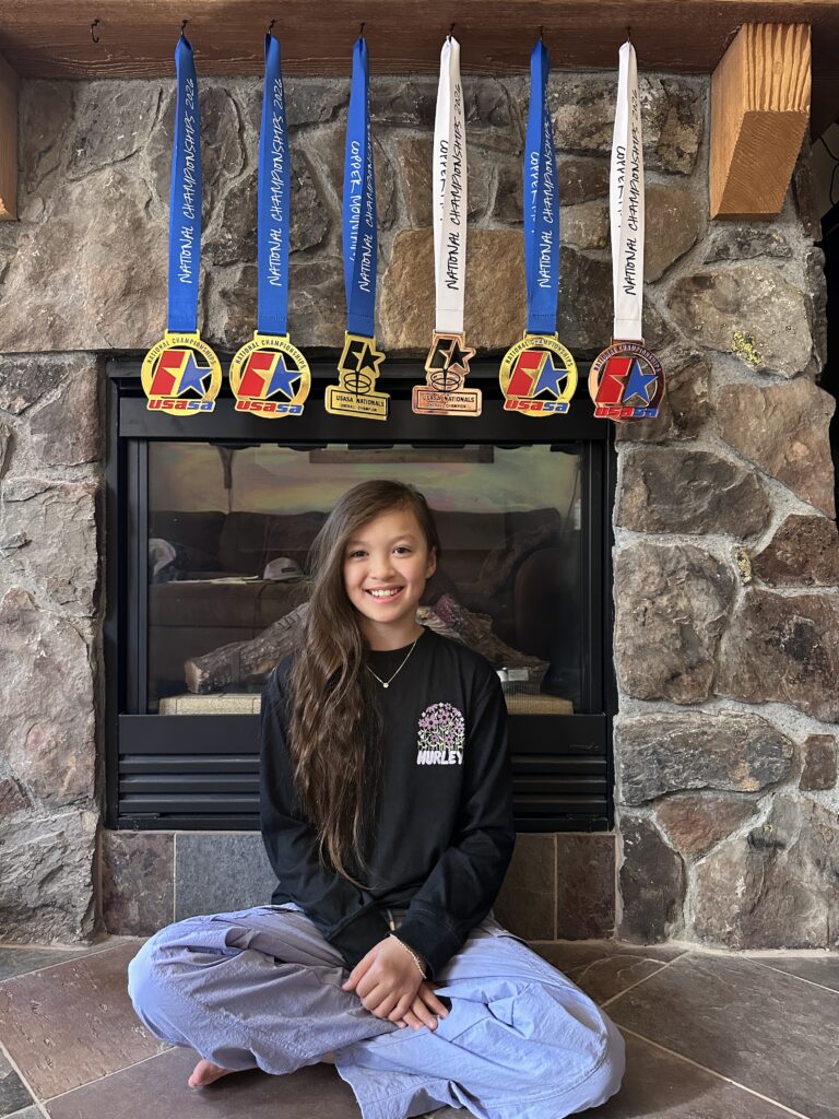 kayley with her medals